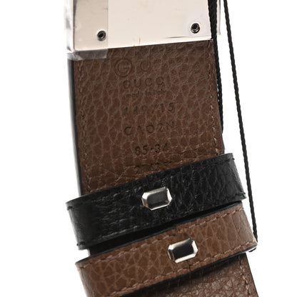 Gucci Calfskin 1973 Reversible Belt 85 34 Black Brown 3 of 6