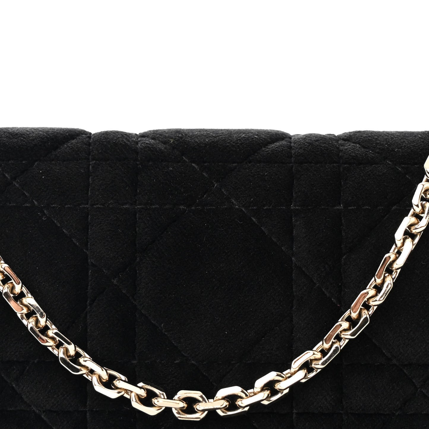 Velvet Cannage Lady Dior Convertible Clutch Black