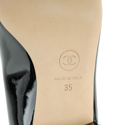 Chanel Patent Calfskin CC Cap Toe Flats 35 Black 6 of 7