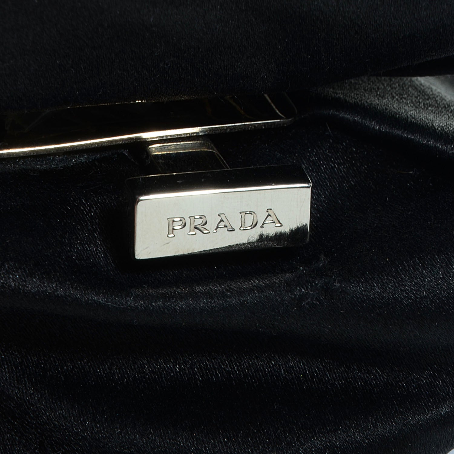 Prada Satin Pochette Clutch Black 9 of 9