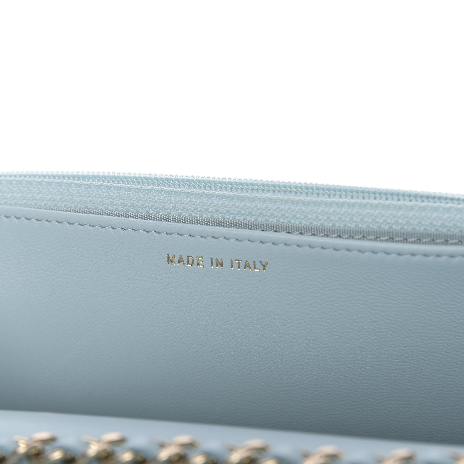Chanel Lambskin Quilted Trendy CC Wallet On Chain WOC Light Blue 7 of 14