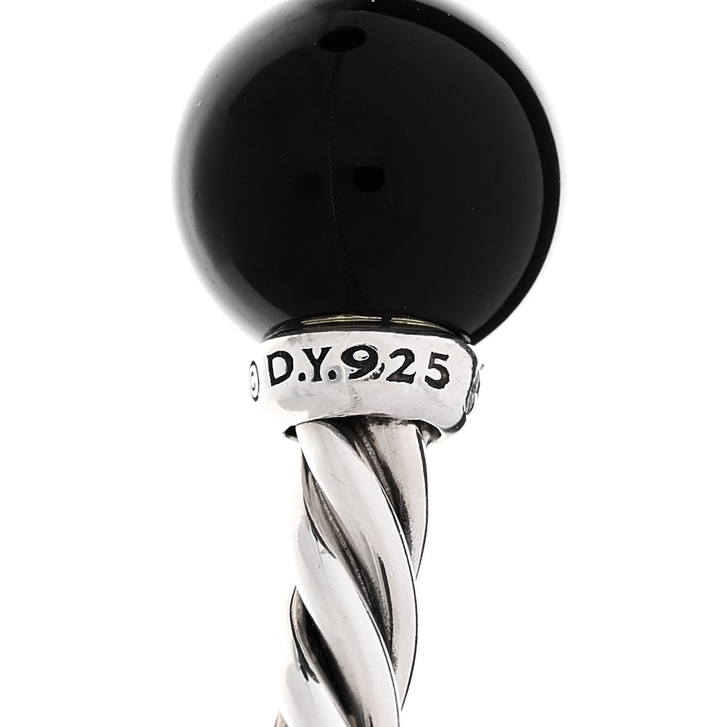Sterling Silver Diamond Onyx 9mm Solari Bracelet