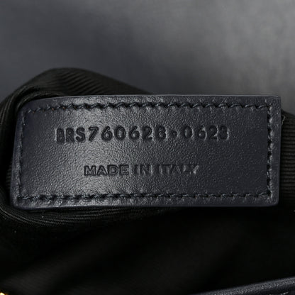 Saint Laurent Lambskin Quilted Le Maillon Satchel Marine 7 of 11