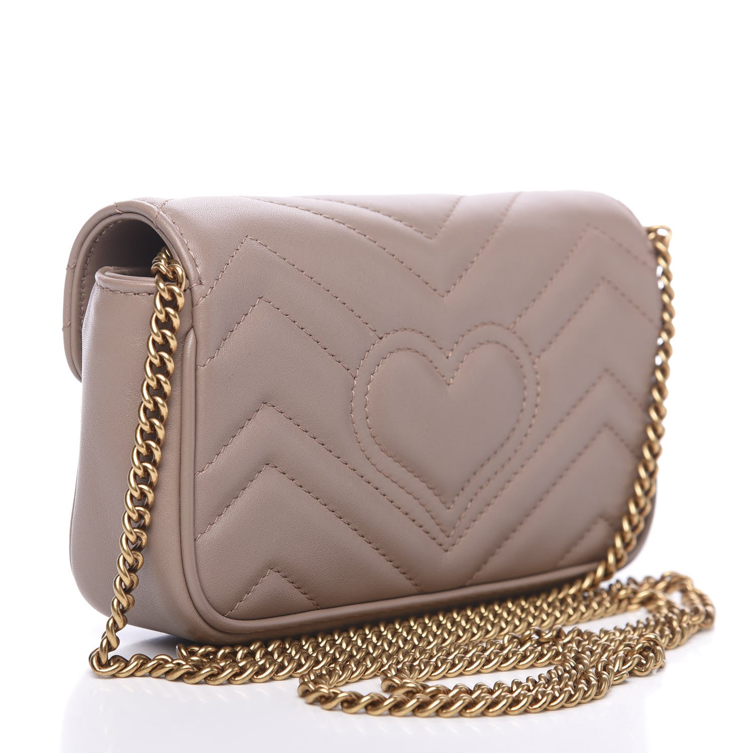 Gucci Calfskin Matelasse Super Mini GG Marmont Shoulder Bag Porcelain Rose 2 of 10