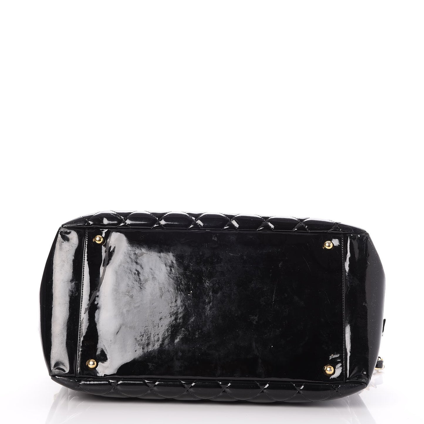 Patent Quilted Petit Timeless Tote PTT Black