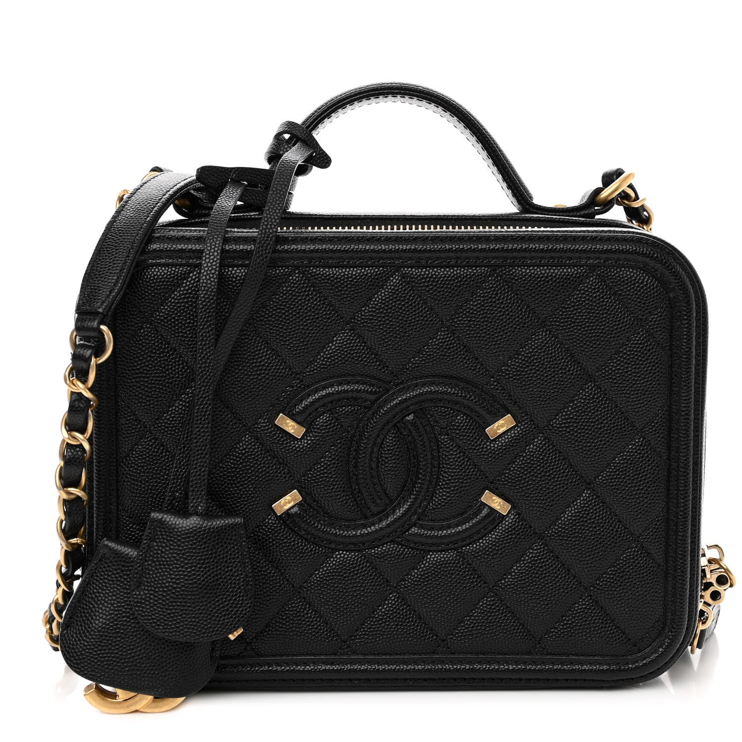 Chanel Caviar Quilted Medium CC Filigree Vanity Case Black 1 of 9