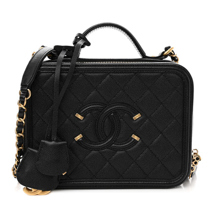 Chanel Caviar Quilted Medium CC Filigree Vanity Case Black 1 of 9