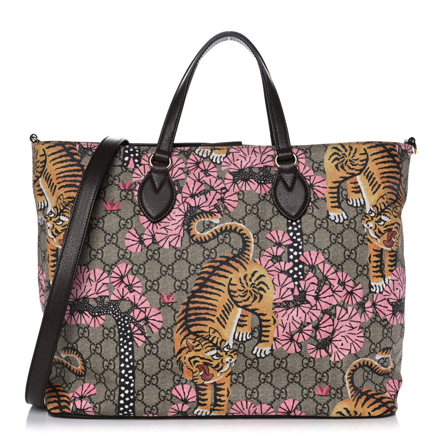 Soft GG Supreme Monogram Bengal Medium Crossbody Tote Beige Pink