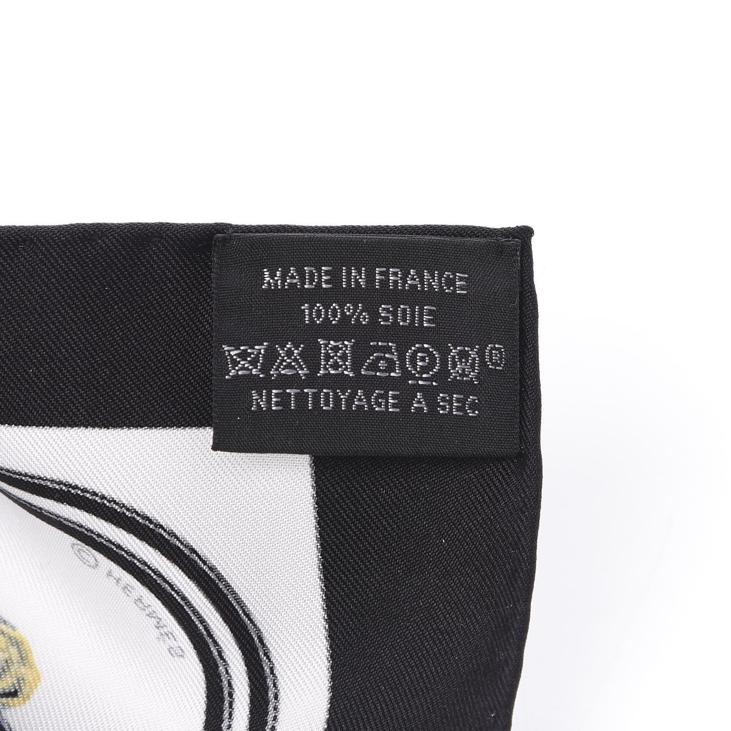 Hermes Silk Brides de Gala Nano Scarf 20 Black White Or 4 of 4