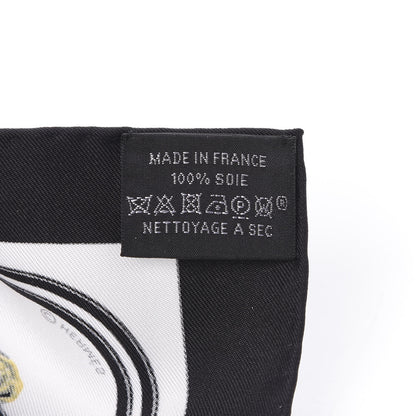 Hermes Silk Brides de Gala Nano Scarf 20 Black White Or 4 of 4