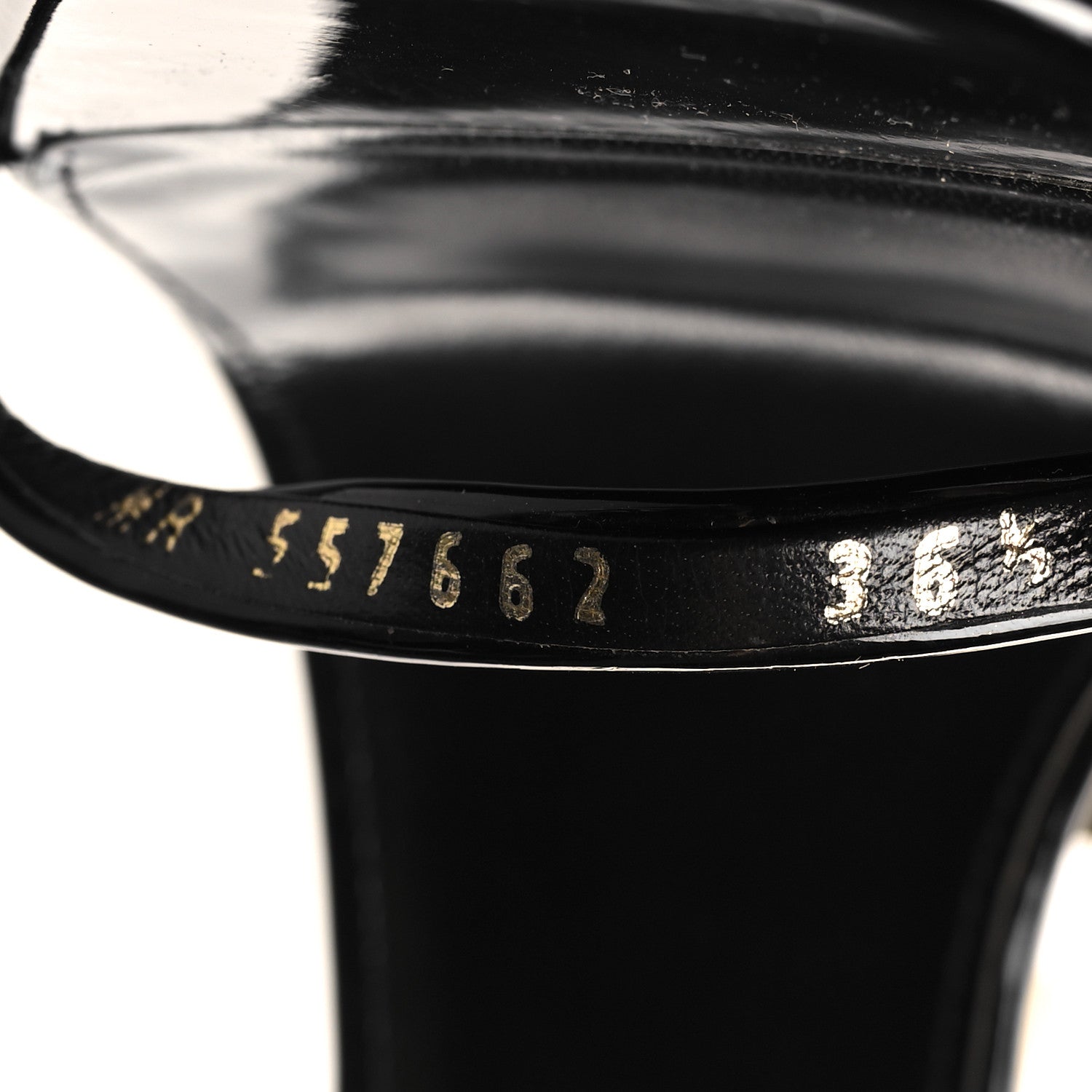 Saint Laurent Patent Calfskin Opyum 110 Sandals 36.5 Black Gold 7 of 10