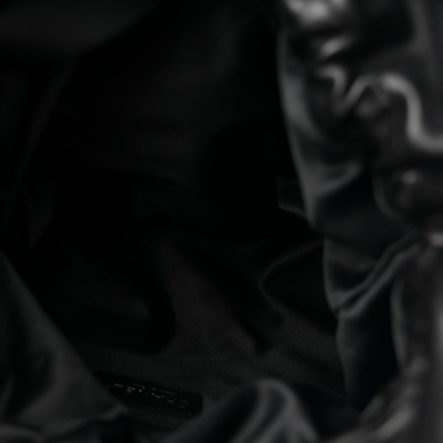 Lambskin Quilted Jumbo Grocery By Chanel Drawstring Shopping Bag Black
