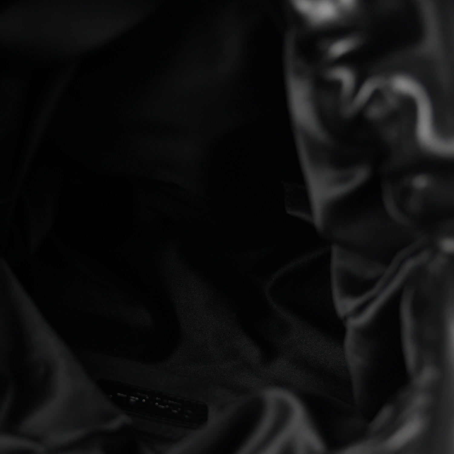 Chanel Lambskin Quilted Jumbo Grocery By Chanel Drawstring Shopping Bag Black 5 of 10