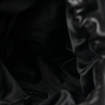 Chanel Lambskin Quilted Jumbo Grocery By Chanel Drawstring Shopping Bag Black 5 of 10