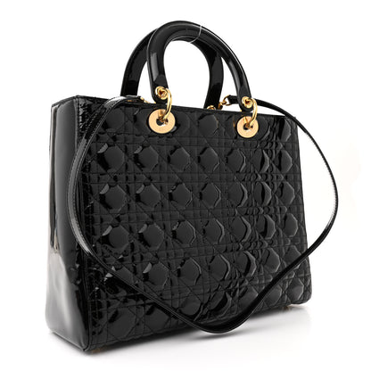 Christian Dior Patent Cannage Large Lady Dior Black 3 of 11