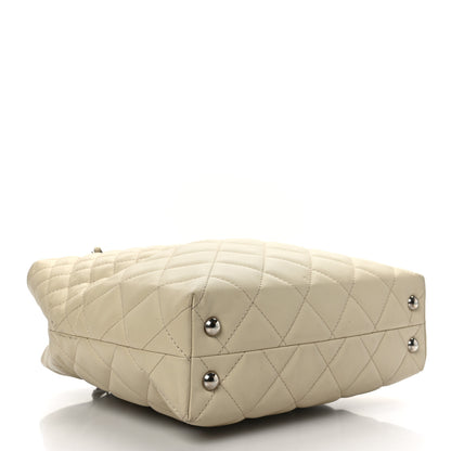 Chanel Calfskin Quilted In the Business North South Tote Ivory 4 of 9