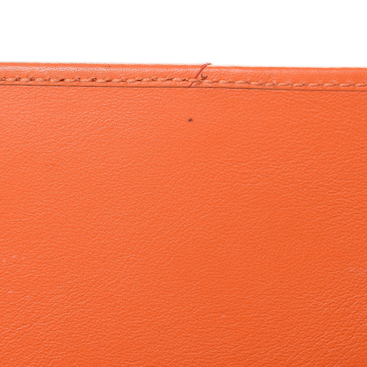 Calfskin Chain Flap Wallet Orange