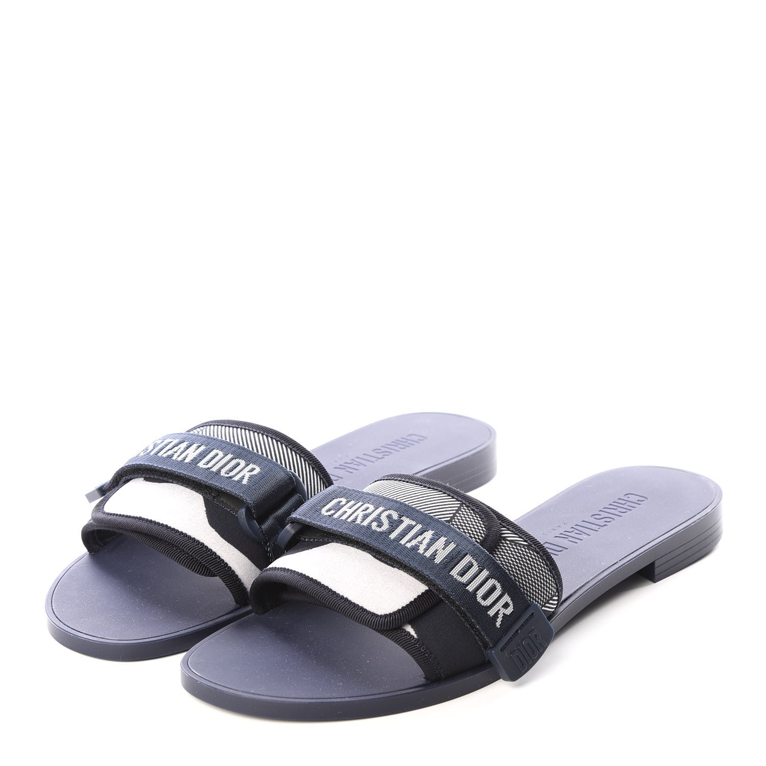 Christian Dior Canvas Dior(e)volution Mule Slide Sandals 42 Deep Blue 2 of 9