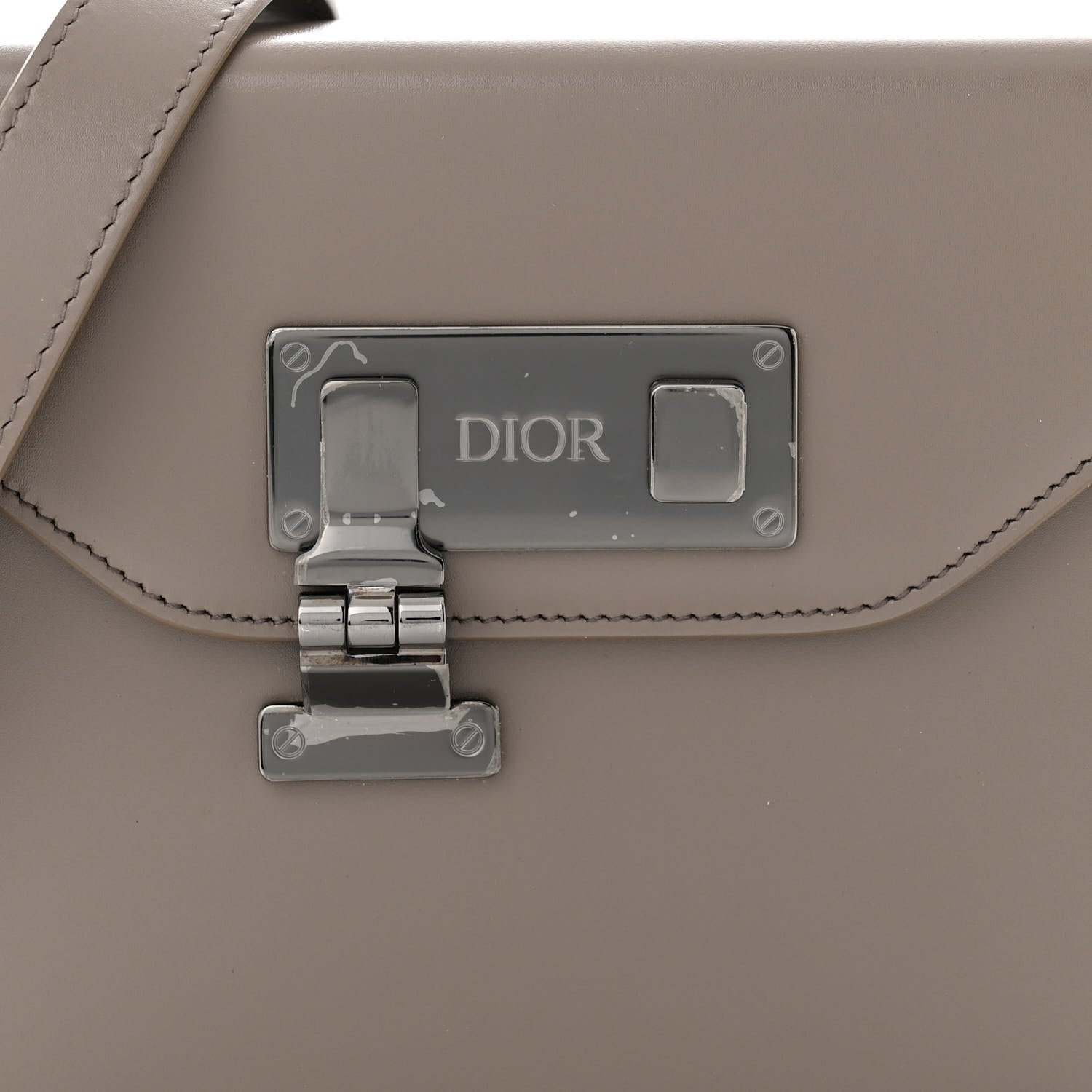 Christian Dior Smooth Calfskin Lock Messenger Bag Beige 8 of 10