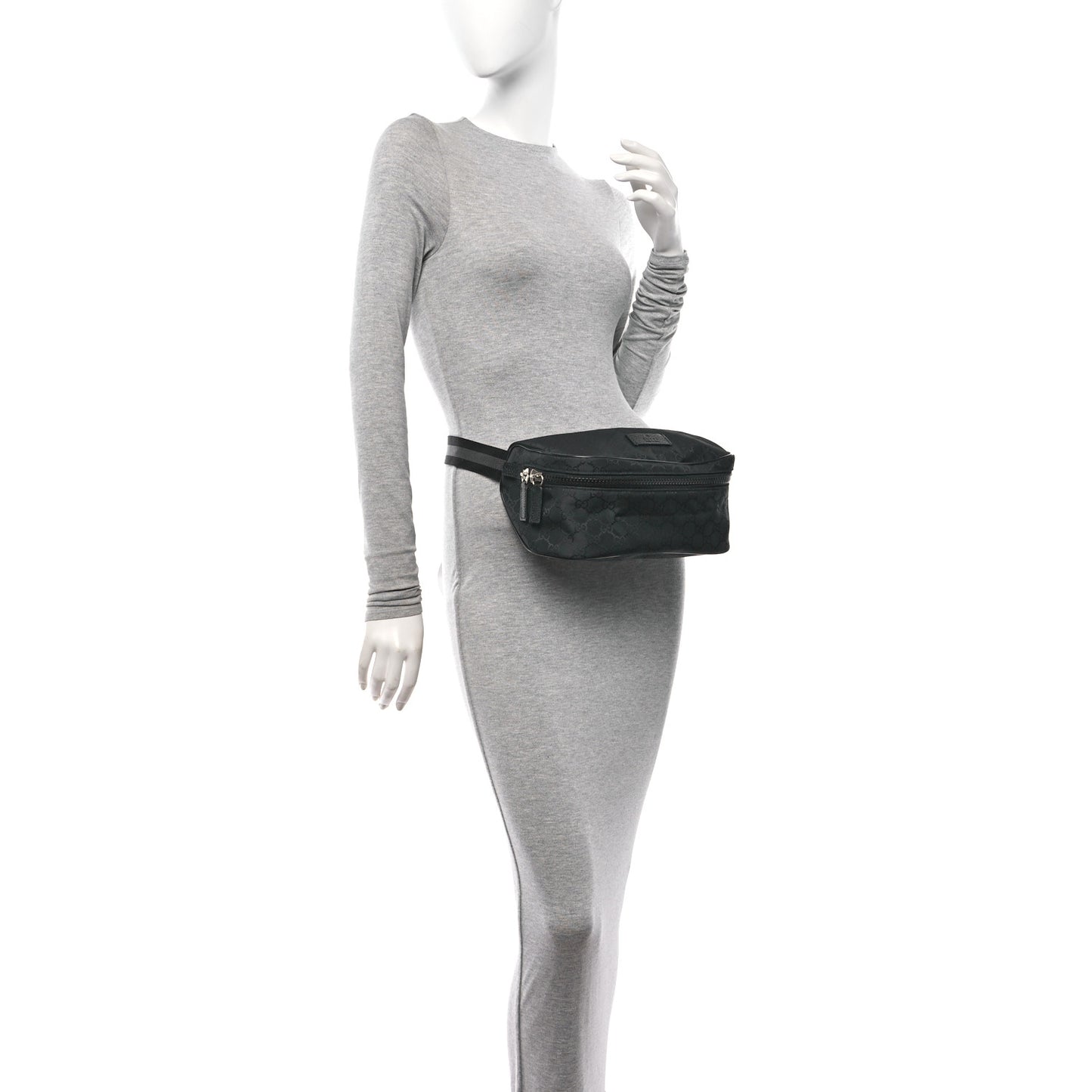 Nylon Monogram Fanny Pack Belt Bag Black