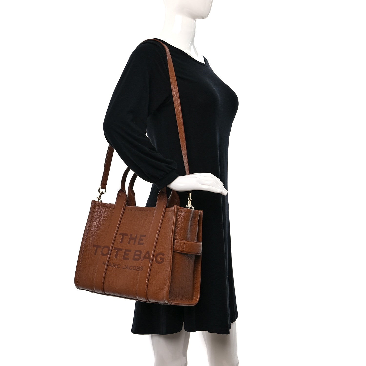 Marc Jacobs Grained Calfskin Medium The Tote Bag Argan Oil 2 of 9