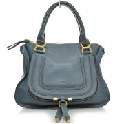 Calfskin Medium Marcie Satchel Blue