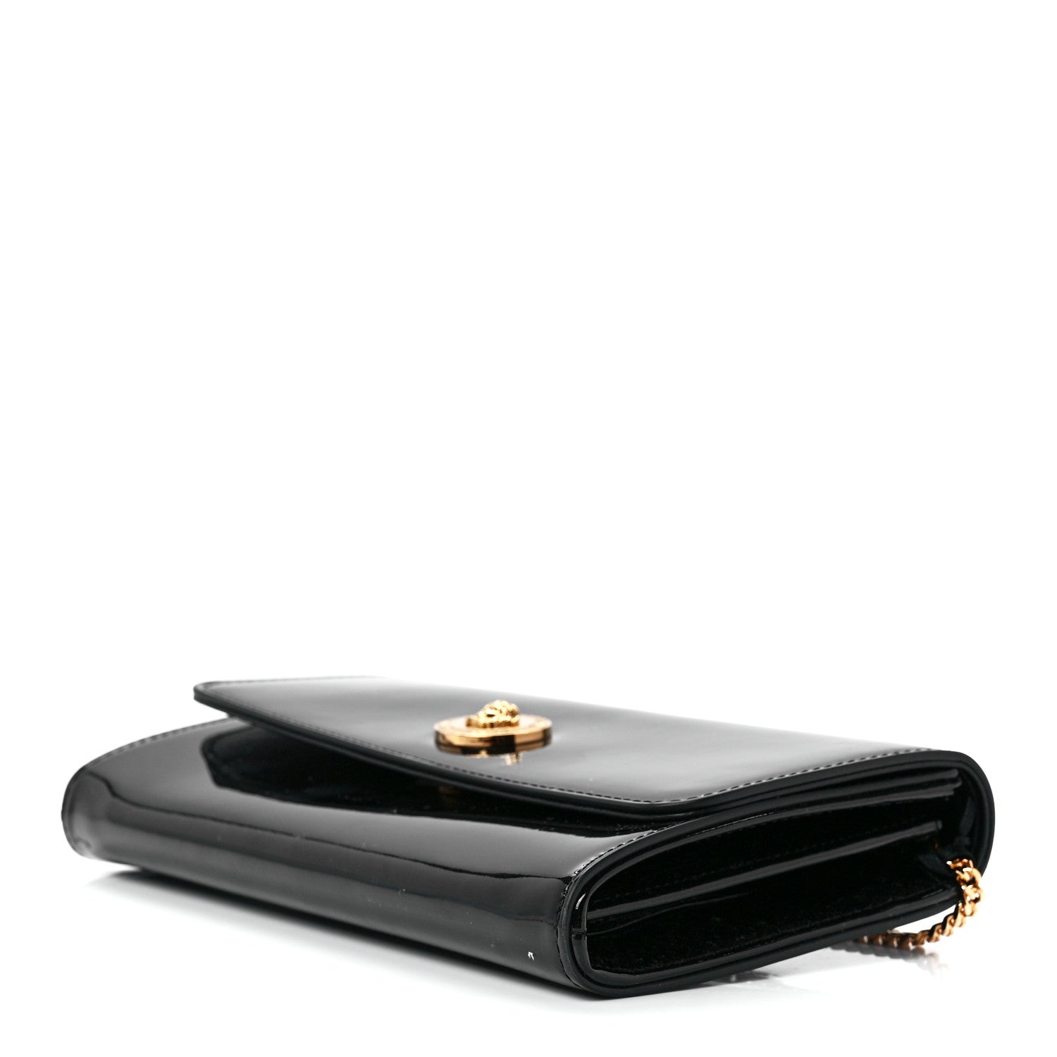Versace Patent Medusa Clutch With Chain Black 8 of 10