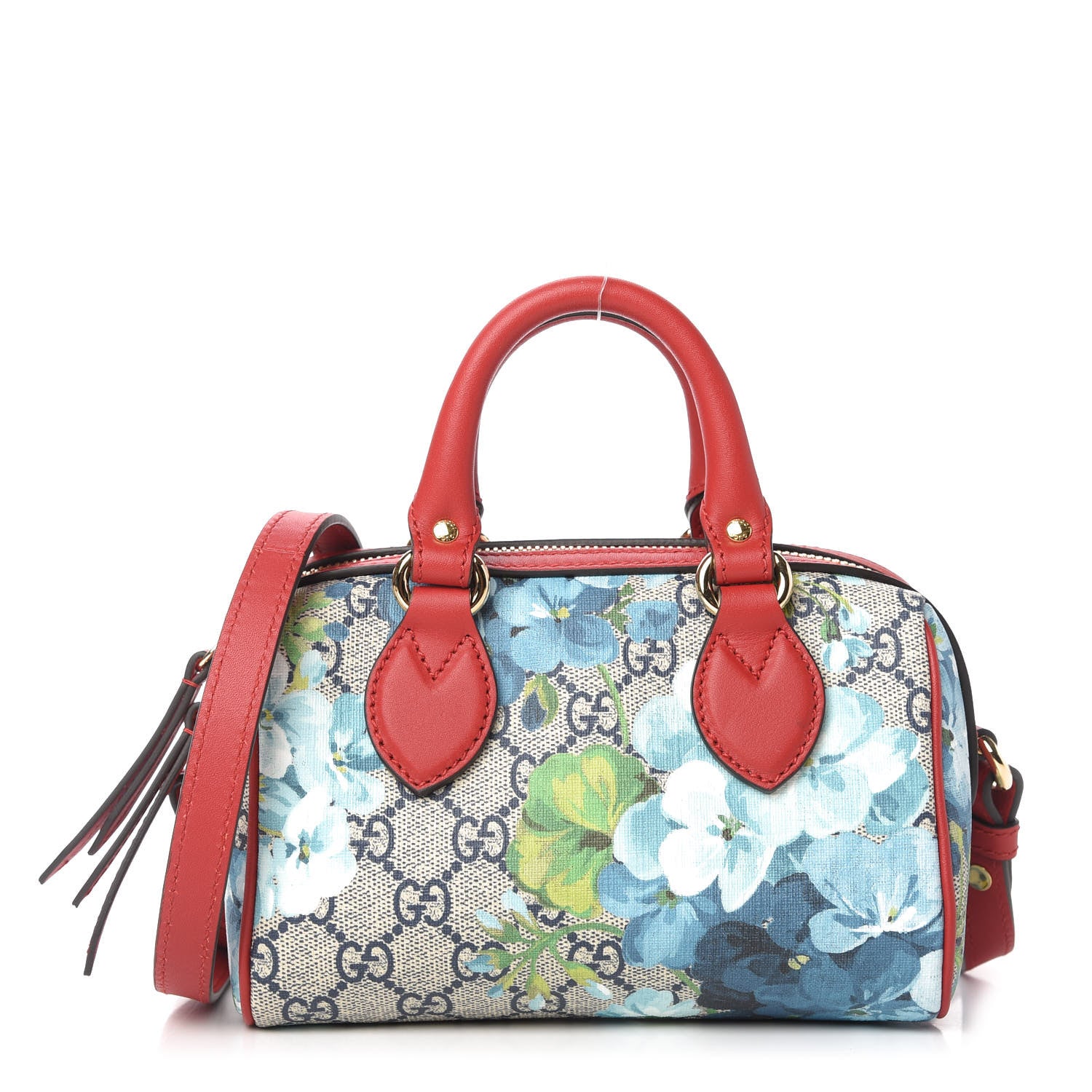 Gucci GG Supreme Monogram Blooms Mini Boston Navy Blue Hibiscus 1 of 10