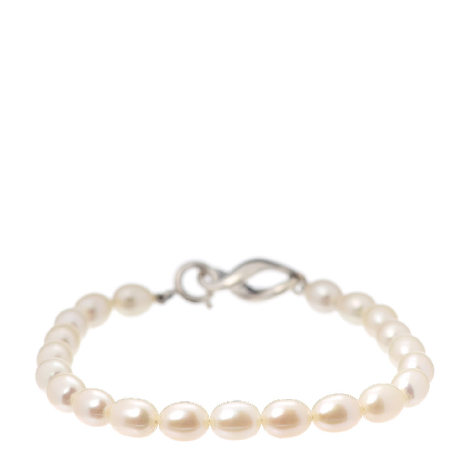 Tiffany Sterling Silver Pearl Figure 8 Bracelet 3 of 6