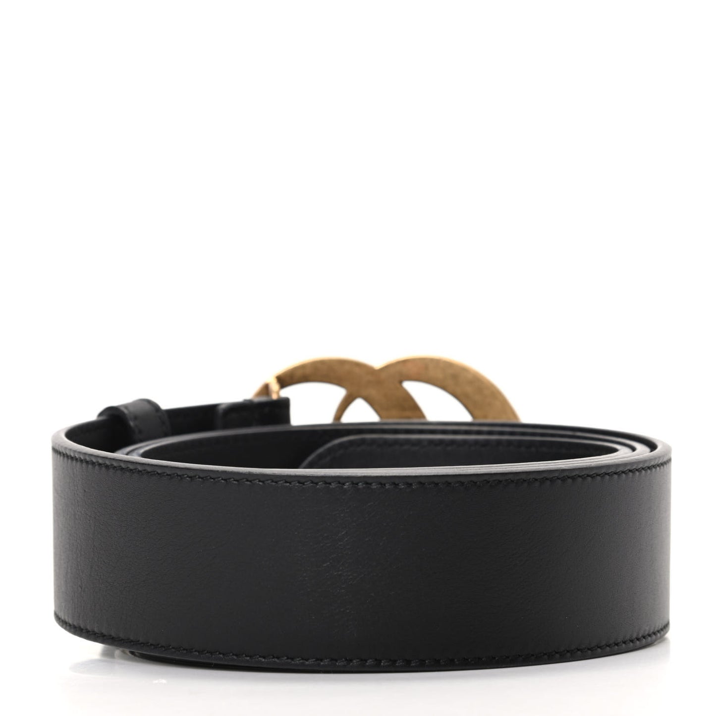 Moon Calfskin Pearl Double G 40mm Belt 95 38 Black Cream