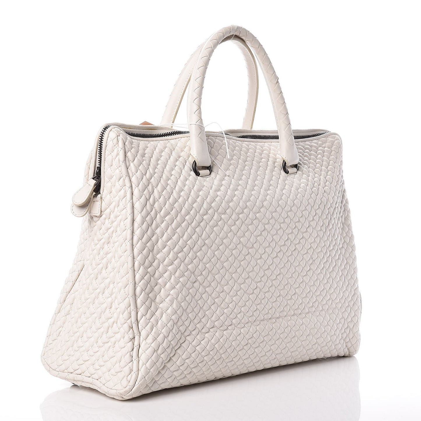 Nappa Bubble Quilted Tote White