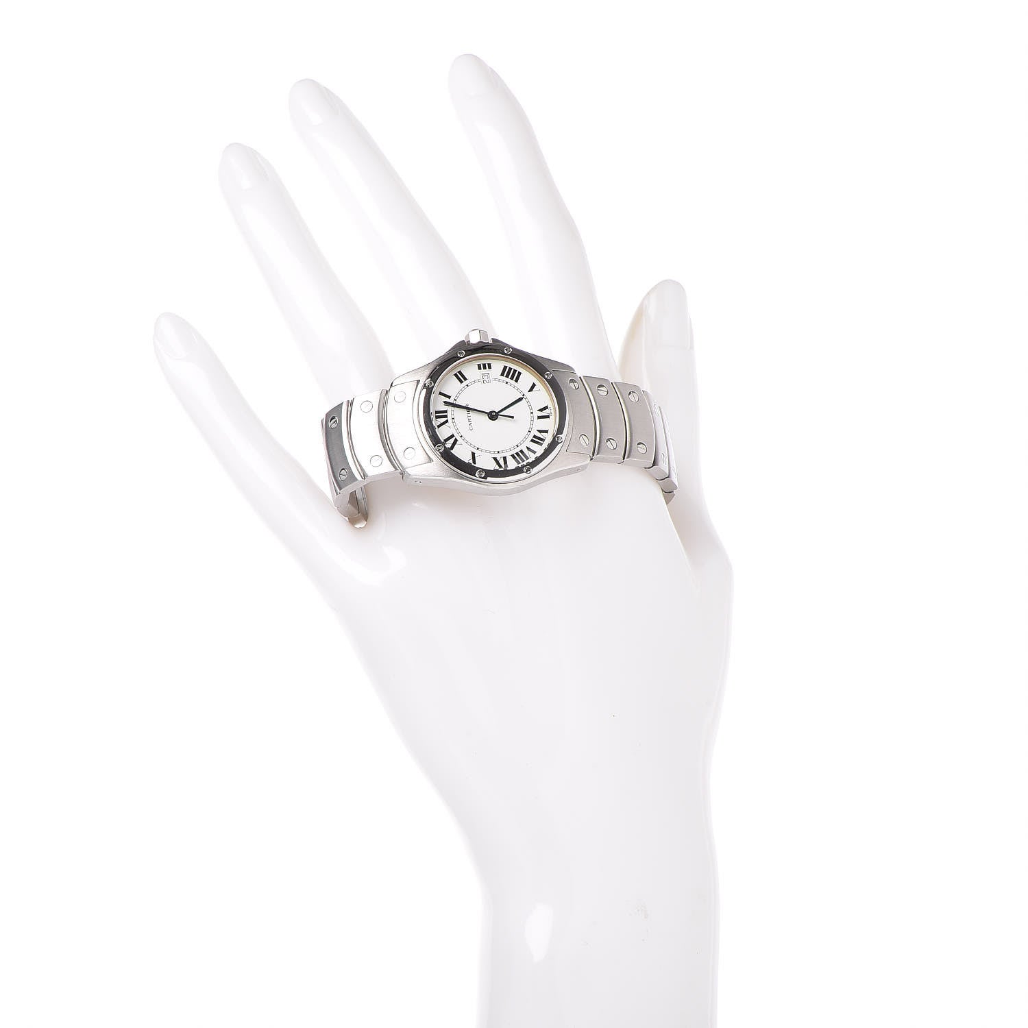 Cartier Stainless Steel 33mm Santos Ronde Quartz Watch 2 of 7