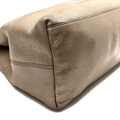 Gucci Metallic Pebbled Calfskin Medium Soho Chain Shoulder Bag Golden Beige 9 of 10