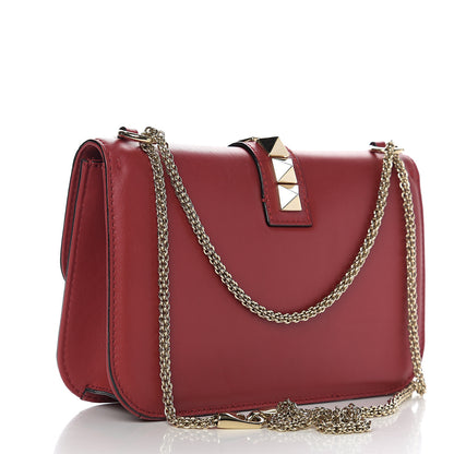 Valentino Garavani Vitello Medium Glam Lock Rockstud Flap Red 2 of 9
