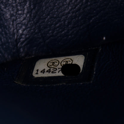 Chanel Patent Quilted Maxi Double Flap Navy Blue 9 of 9