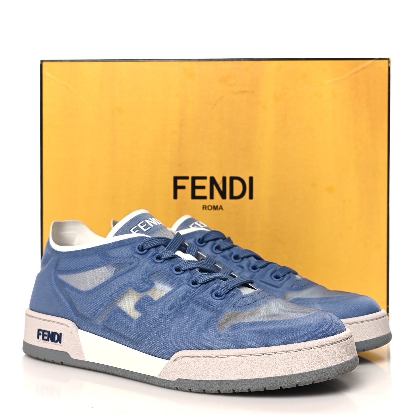 Fabric Mesh Fendi Match Low Top Sneakers 39 Perfect White