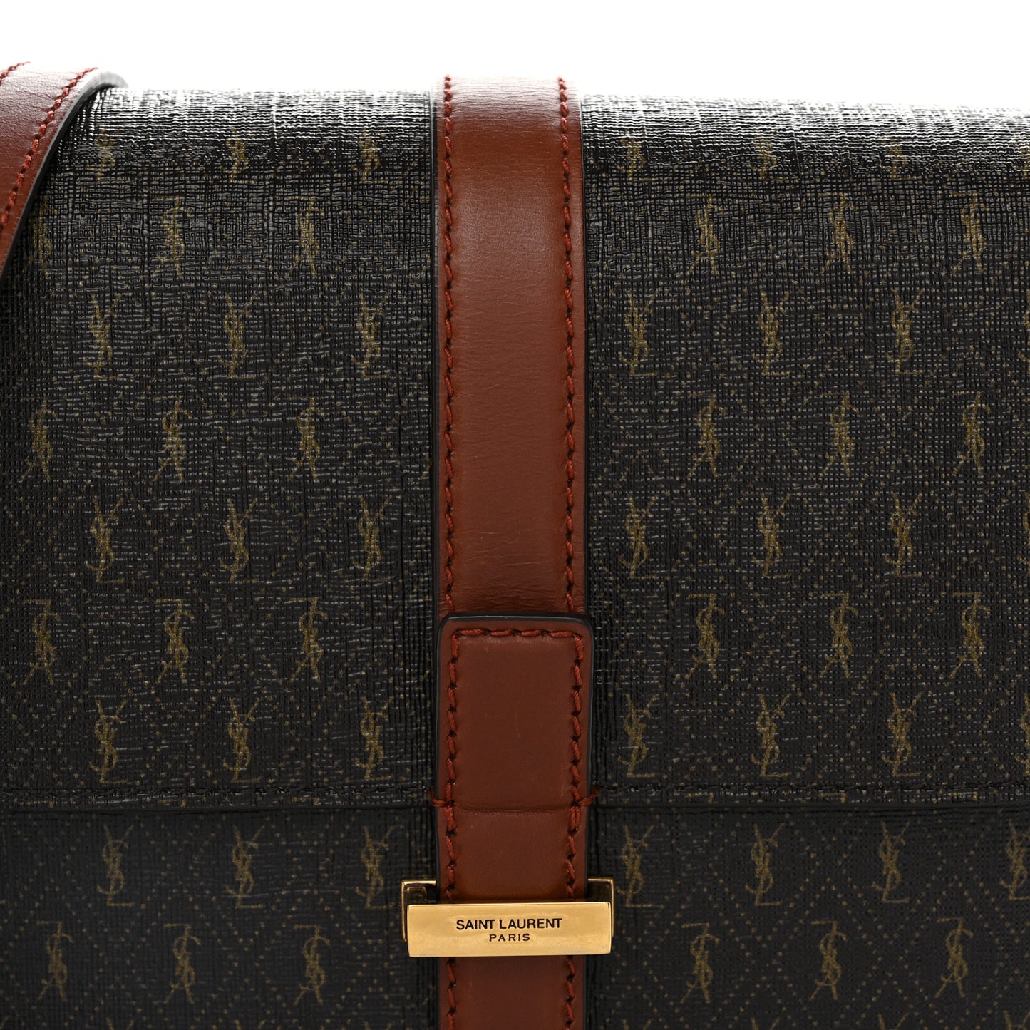 Canvas Smooth Calfskin Le Monogramme Satchel Chestnut