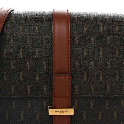 Saint Laurent Canvas Smooth Calfskin Le Monogramme Satchel Chestnut 8 of 10