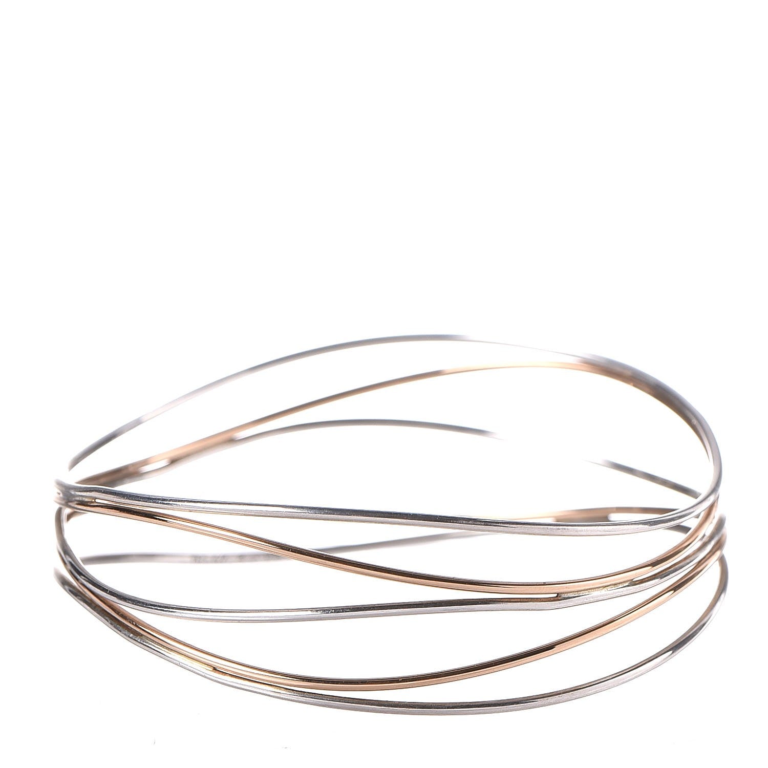 Tiffany 18K Yellow Gold Sterling Silver Elsa Peretti 5 Row Wave Bracelet 1 of 3