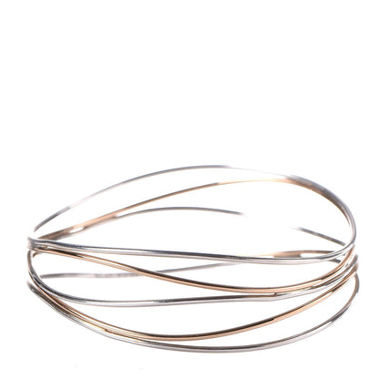 Tiffany 18K Yellow Gold Sterling Silver Elsa Peretti 5 Row Wave Bracelet 1 of 3