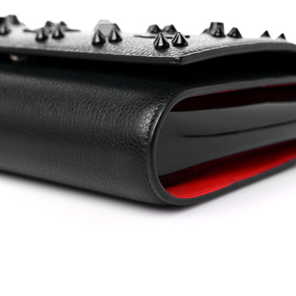 Christian Louboutin Calfskin Spikes Loubinthesky Paloma Clutch Black 9 of 10