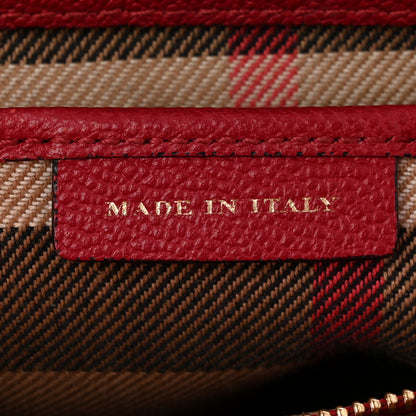 Burberry Soft Grain Calfskin Small Buckle Tote Parade Red 7 of 12