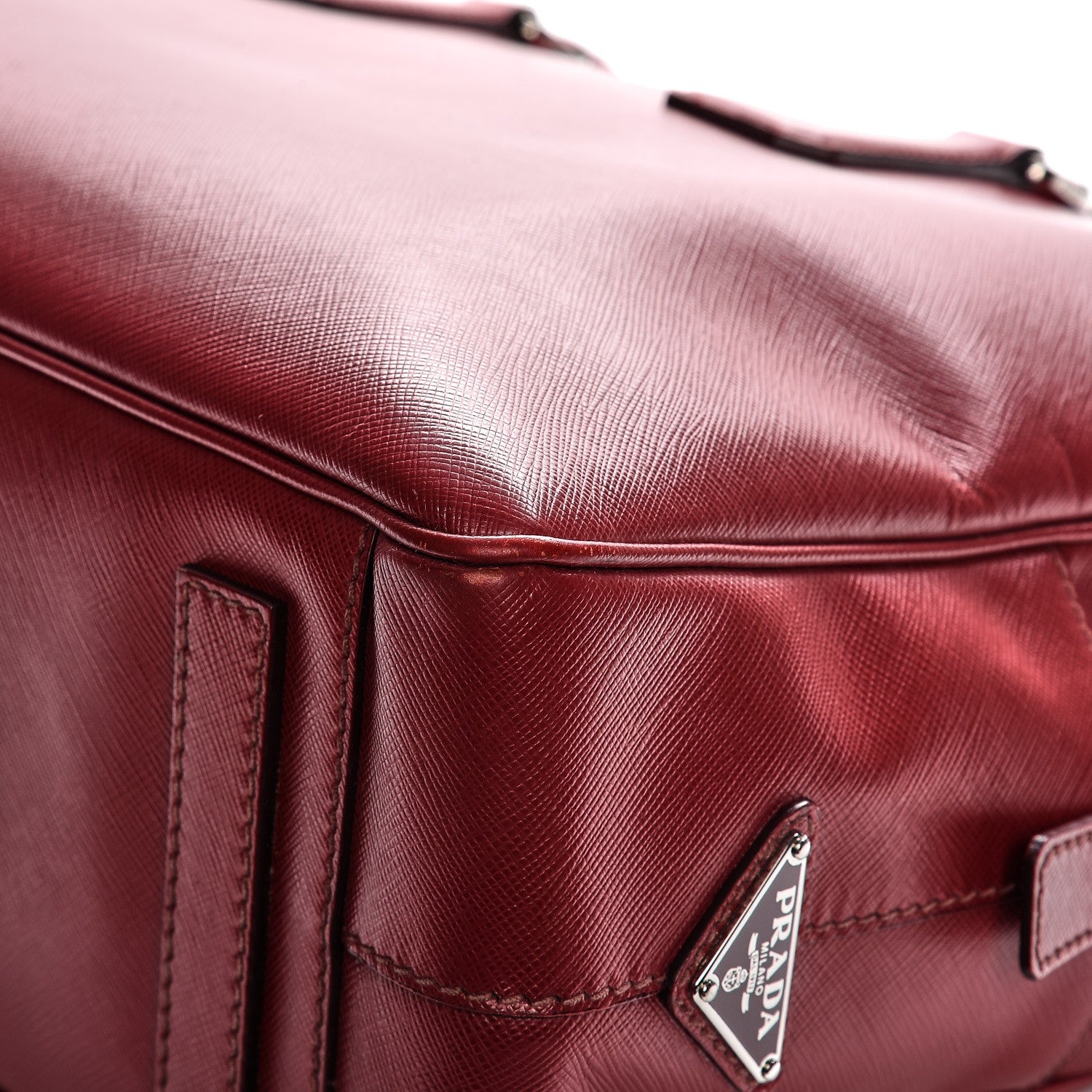 Prada Saffiano Travel Briefcase Red 11 of 12