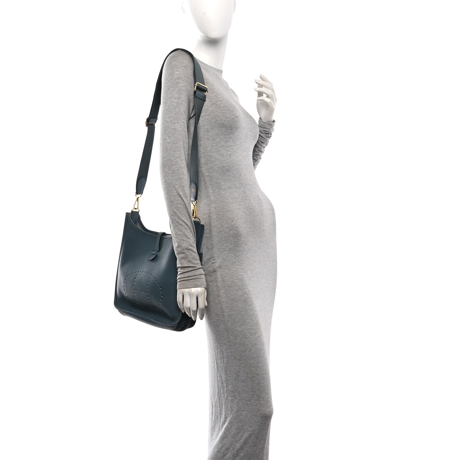 Hermes Taurillon Clemence EVELYNE III PM Vert Cypress 2 of 10