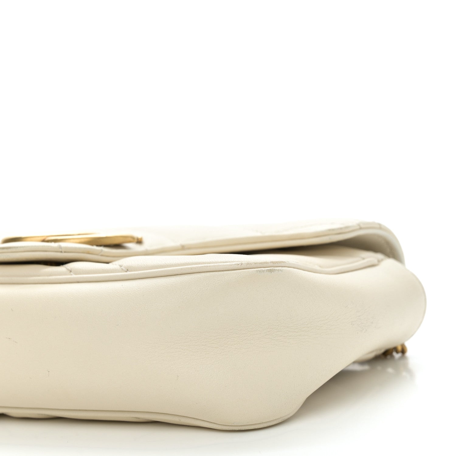Gucci Calfskin Matelasse Super Mini GG Marmont Shoulder Bag White 10 of 11