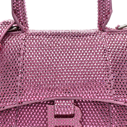 Balenciaga Strass Suede Hourglass Top Handle Bag XS Pink 8 of 16