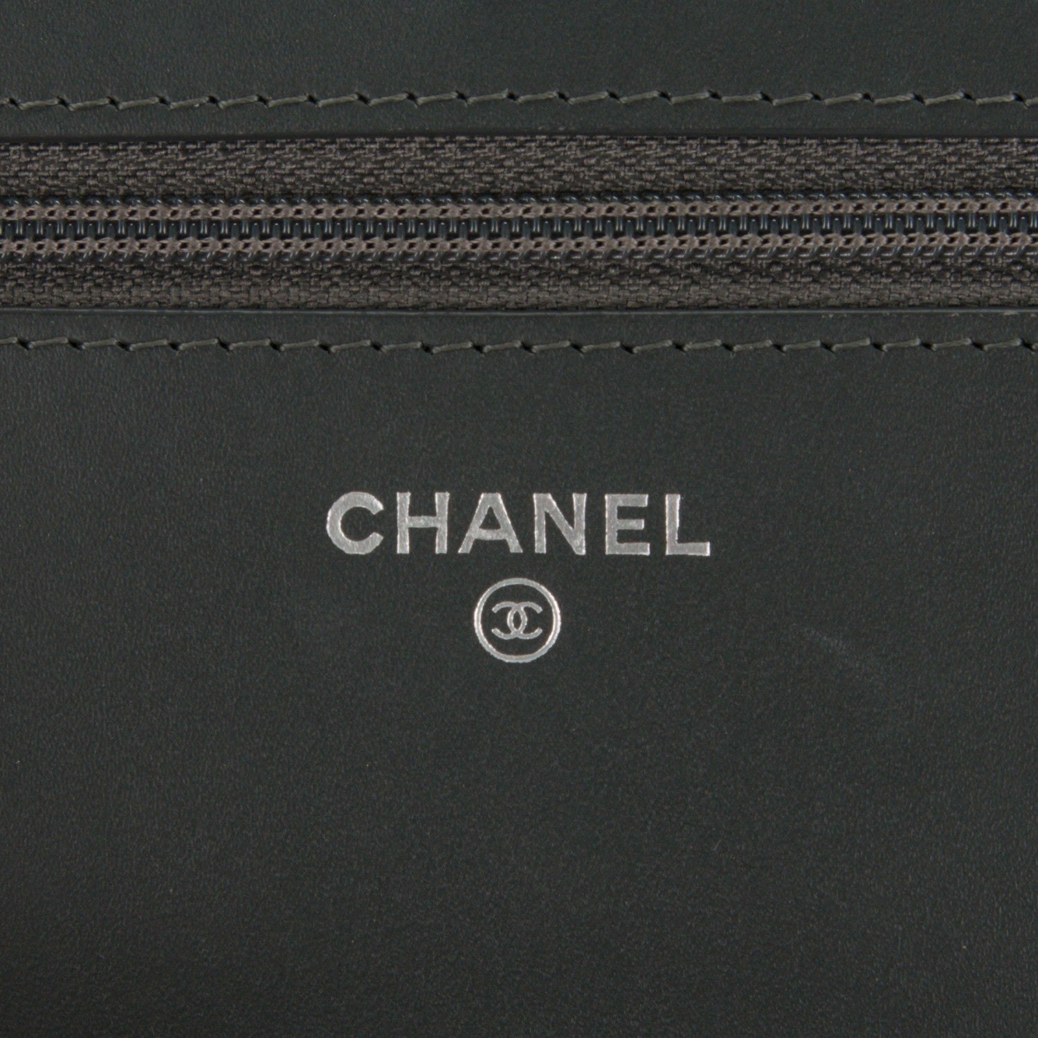 Chanel Patent Quilted Wallet On Chain WOC Dark Grey 6 of 8