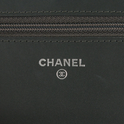 Chanel Patent Quilted Wallet On Chain WOC Dark Grey 6 of 8