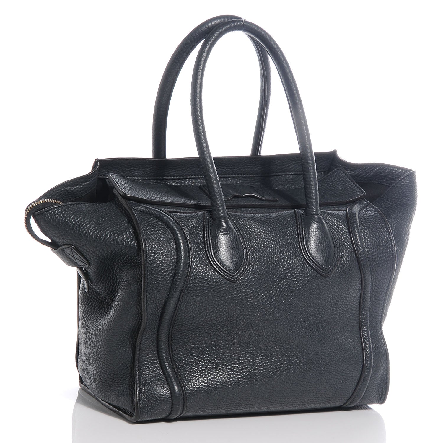 Celine Pebbled Leather Mini Luggage Bag Anthracite 3 of 9