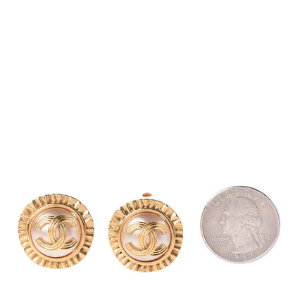 Chanel Pearl CC Clip On Earrings Gold 2 of 4